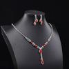 Jewelry Set European and American Temperament Purple Crystal Bridal Dress Set Versatile Necklace Earrings Rhinestones