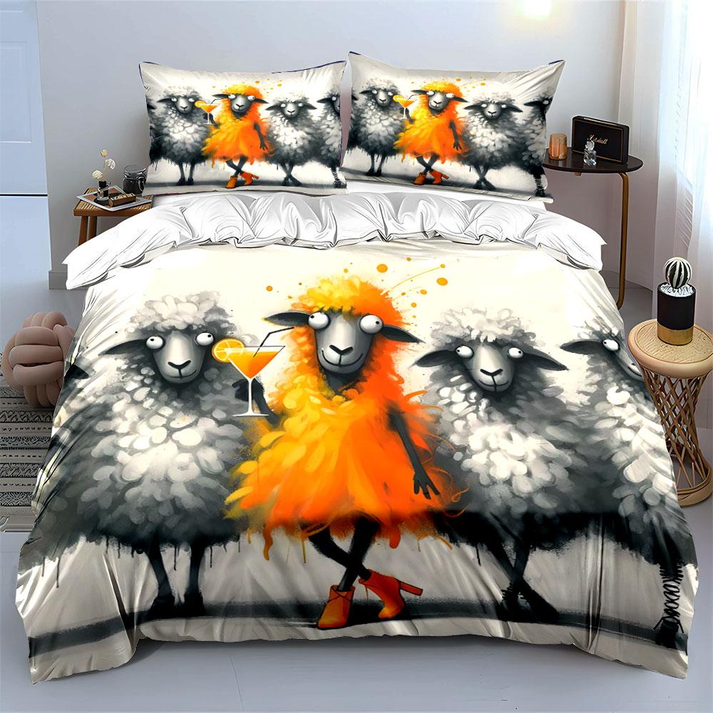 Radiant sheep in spotlight. Bedding sets Duvet covers Pillowcases(1* Duvet Cover 2* Pillowcases without duvet insert)
