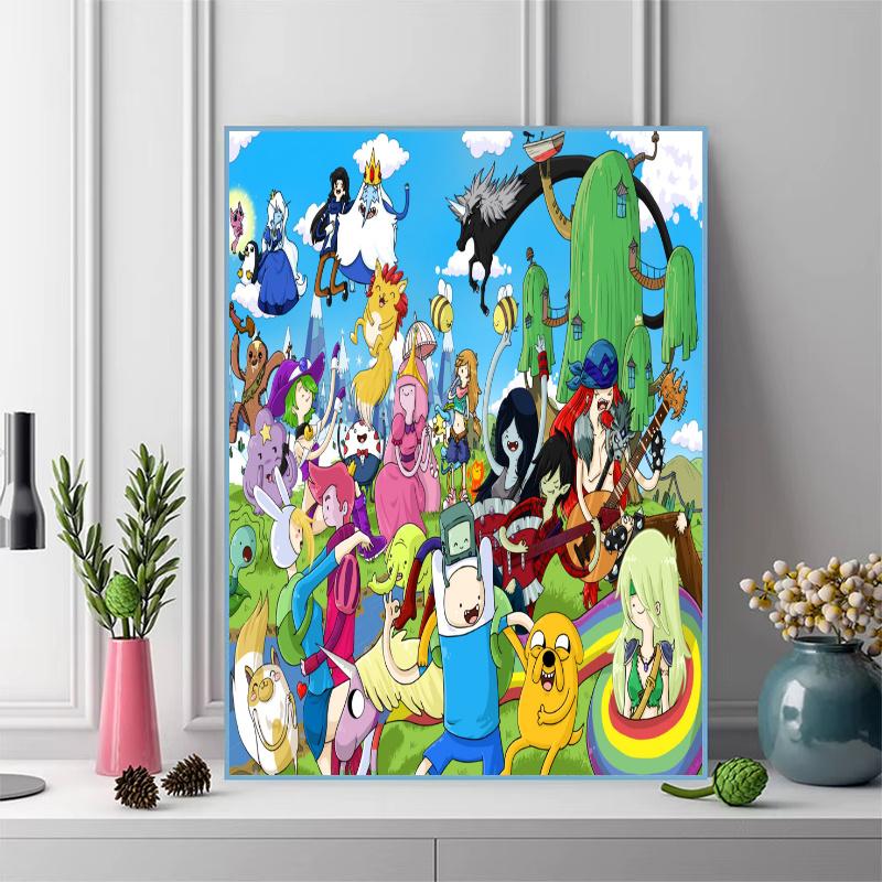 Adventure Time Pattern 3pcs 100% Round Full Drill 5D DIY Diamond Painting Embroidery Cross Stitch Rhinestone Décor