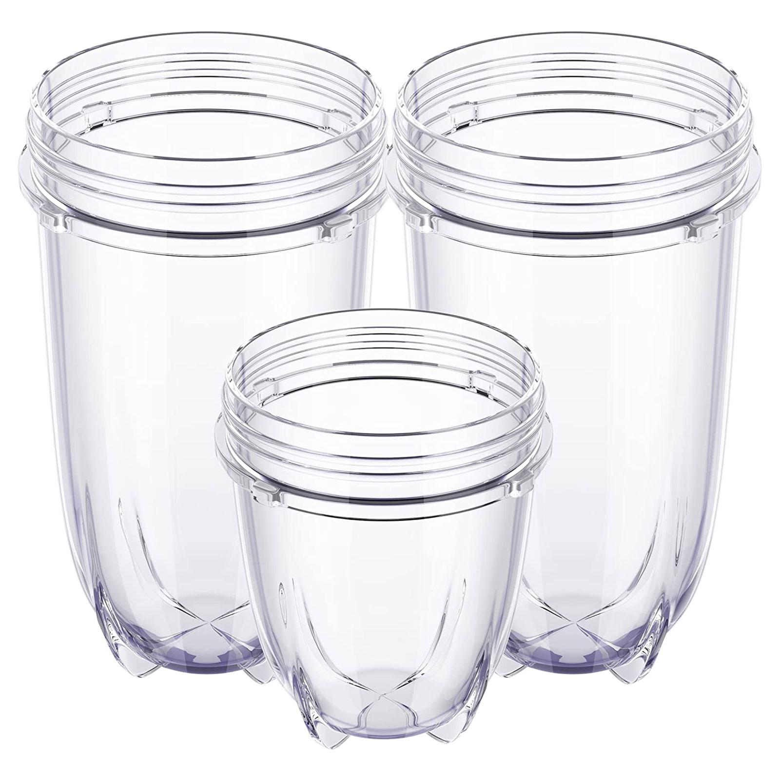 Cyprinoid 16 oz Beker en 12 oz Korte Beker Vervangende Heldere Bullet Blenders Beker voor 250W MB1001 Serie Blender Accessoires 1 white