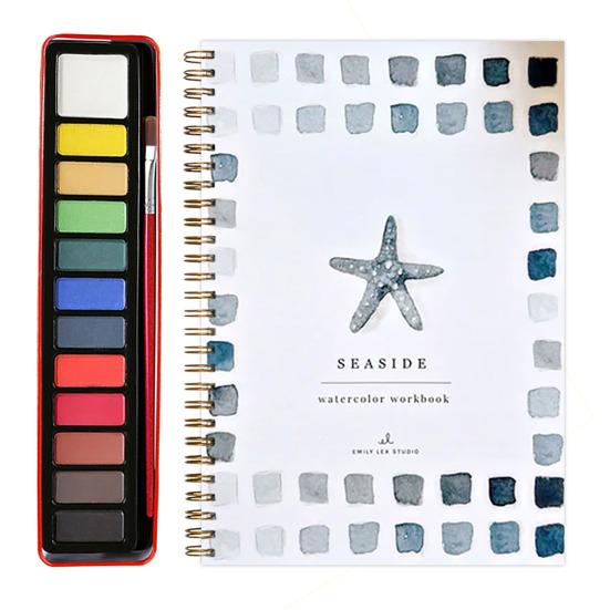 Watercolor Workbook for Beginners 12 Colors Watercolor Painting Set with Brush Birds Flower Animals Watercolor Book Art Crafts Supplies