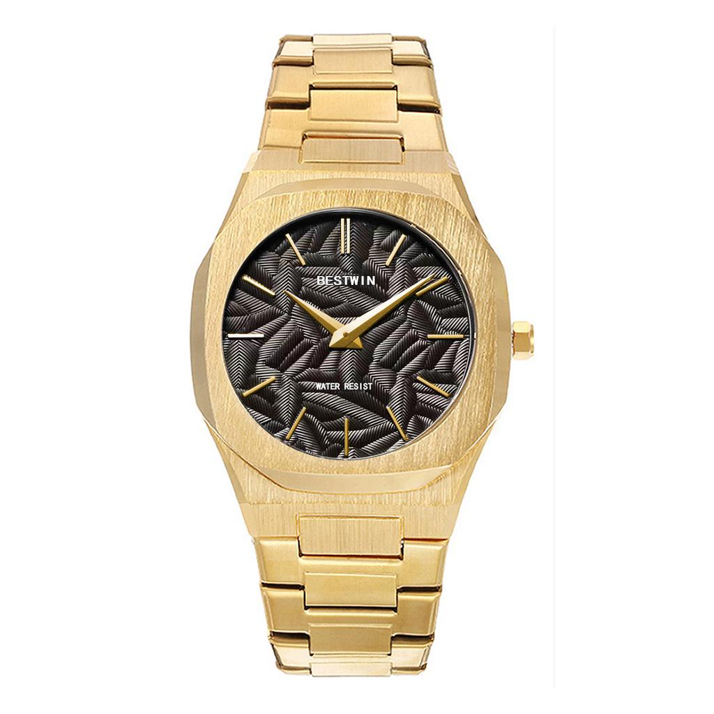 Men's Watch Embossed Leaf Characteristic Face Quartz Waterproof Watch