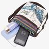 Retro Ethnic Style Shoulder Bag Canvas Embroidered Phone Crossbody Messenger Bag Travel Outdoor Casual Simple All-Mastch Women Small Bag