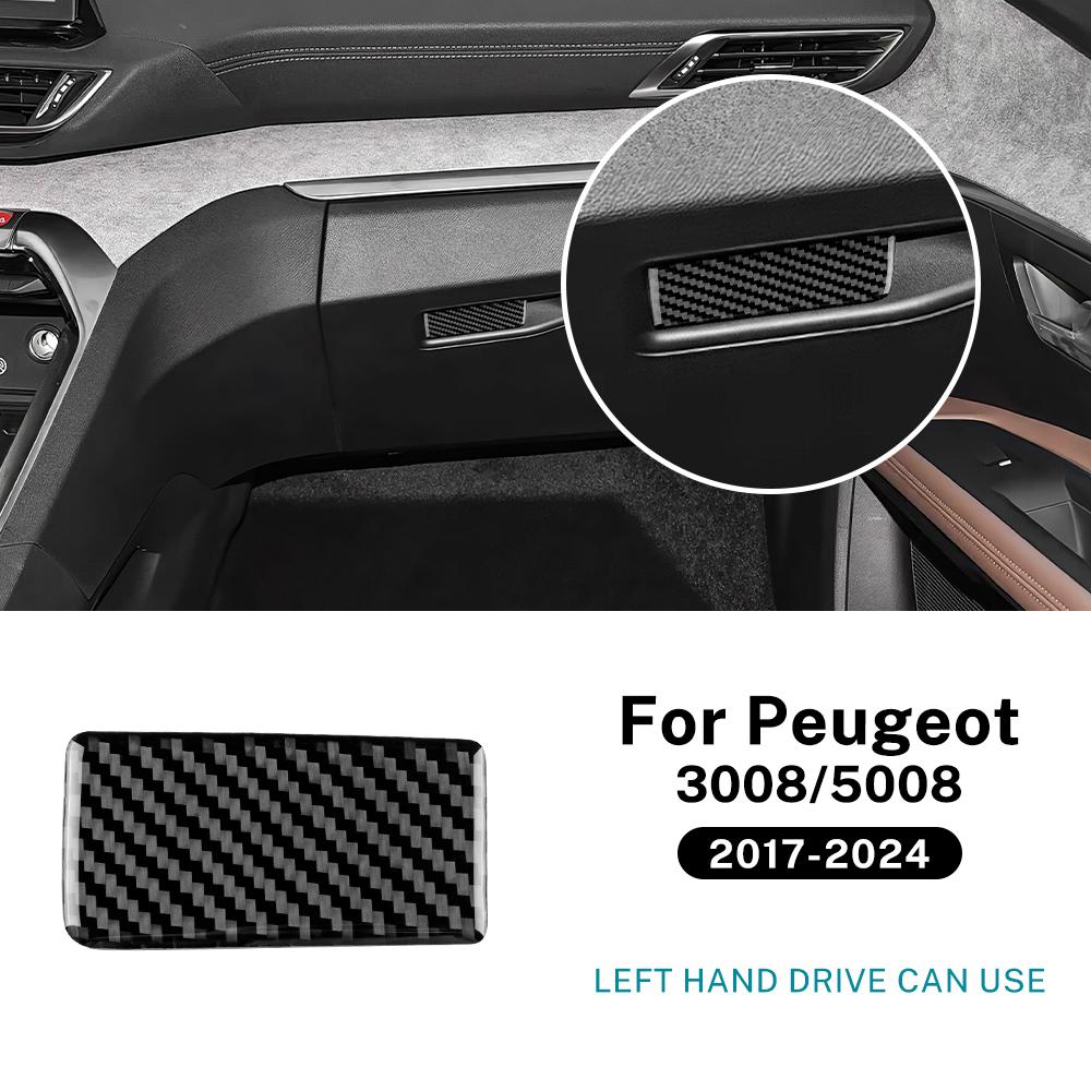 For Peugeot 3008/5008 ICEV PHEV 2017 2018 2019 2020 2021 2022 2023 2024 Real Soft Carbon Fiber Sticker Car Co-pilot Glove Box