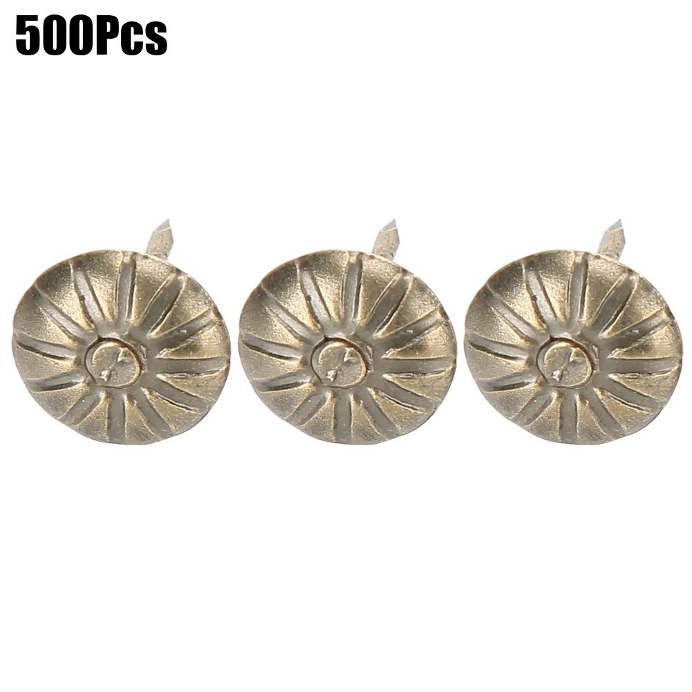 

500 шт. 11 х 16 мм, пузырьковый гвоздь, хризантема, узор в стиле ретро, ​​бронзовый железный диван, фиксированное украшение
