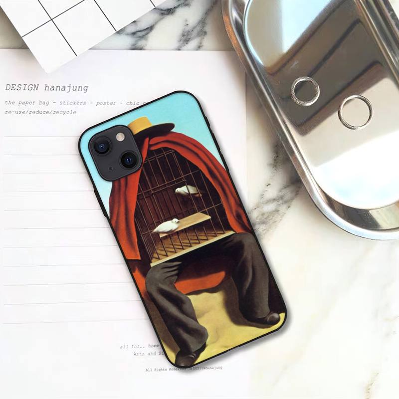 Custodia per telefono Rene Magritte Art per iPhone 11 12 Mini 13 14 Pro XS Max X 8 7 6s Plus 5 SE XR Shell
