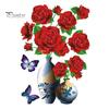 Vinyl Decal Wall Sticker Hot Stamping DIY Bright-colored Self-adhesive Flower Vase Home Decoration