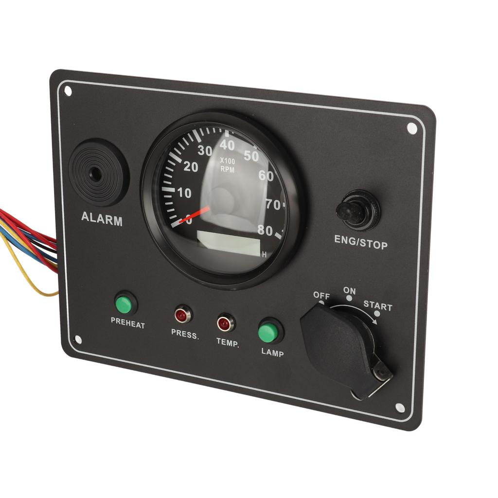 210 X 160mm Boat Tachometer Panel High Accuracy Multifunction 0‑8000 RPM Marine Tacho Gauge Instrument Panel with Alarm