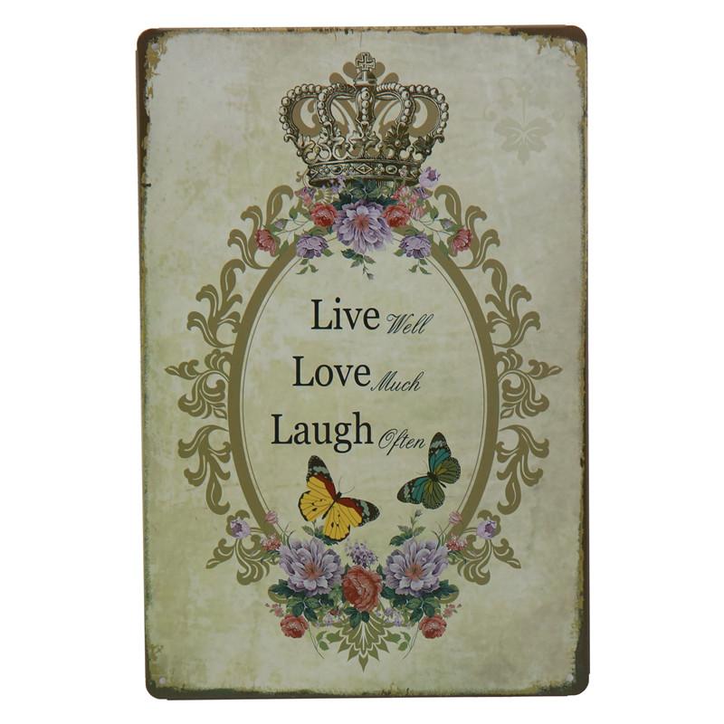 Family Welcome Sweet Home Metal Tin Sign Letter Iron Poster Flower House Metal Plaque Wall Decor Garden Cafe Plate Iron Painting