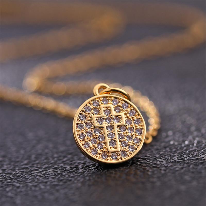 Vintage Punk Zircon Cross Pendant Necklace Stainless Steel Fashion Choker Collar Jewelry Birthday Gifts For Women Girls