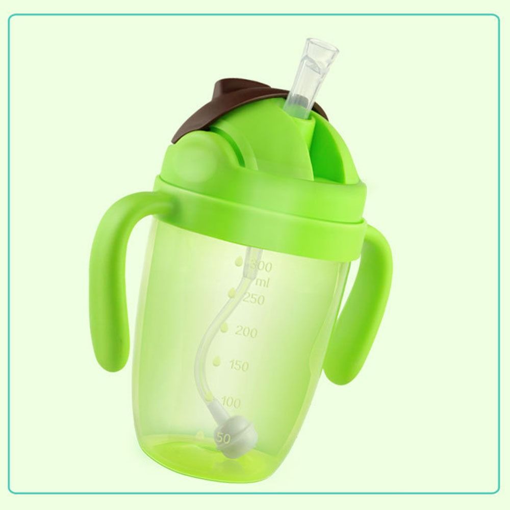 Flip Lid Children Learning Cup with Double Handle Baby Drinking Cup Kids Sippy Cups  Children