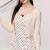 Women's Petite Polka Dot Maxi Dress & Cardigan Set