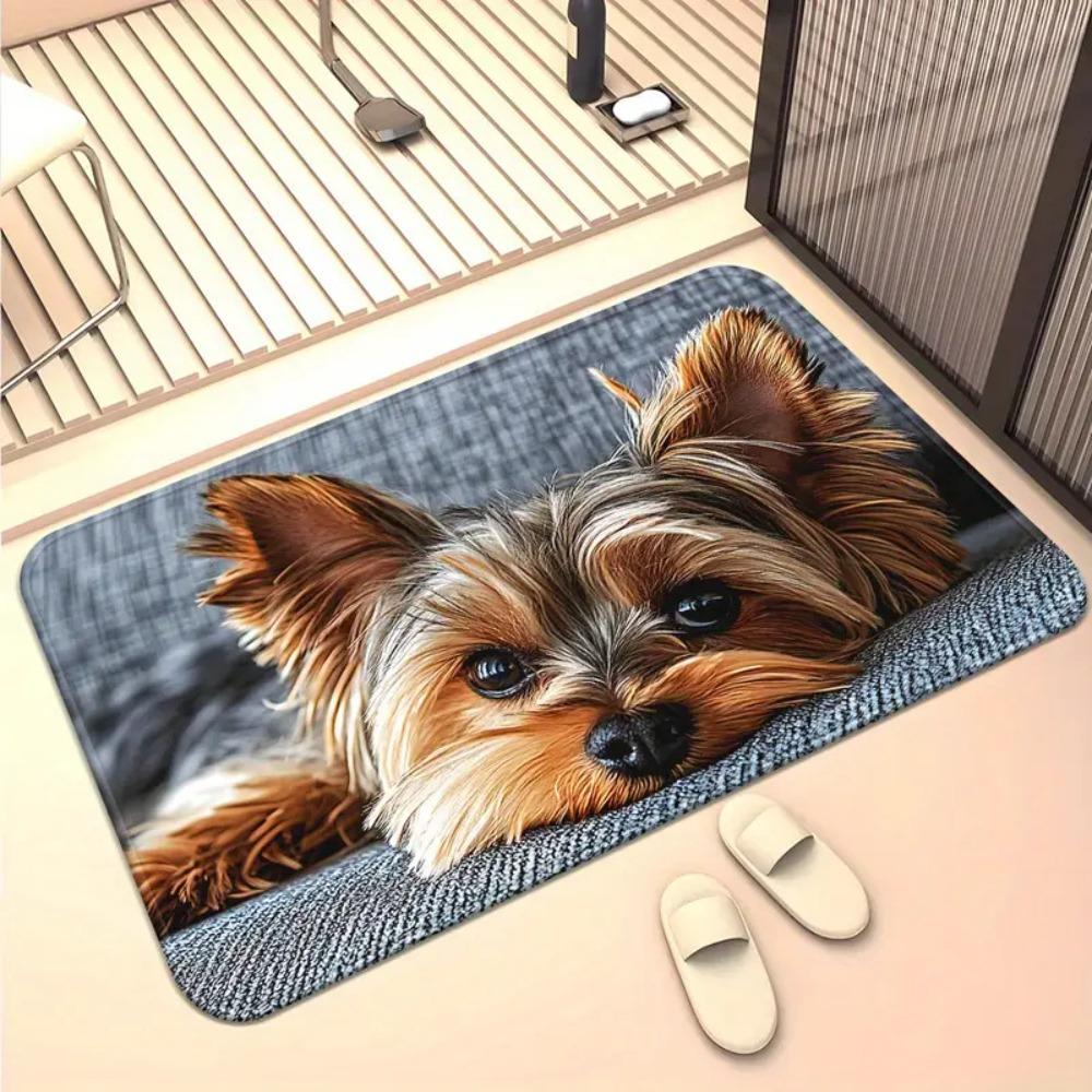Dog Bathroom Mat Cartoon Animal Cat Floor Mat Quick Dry Cat Absorbent Mat Bathroom Use Style 7