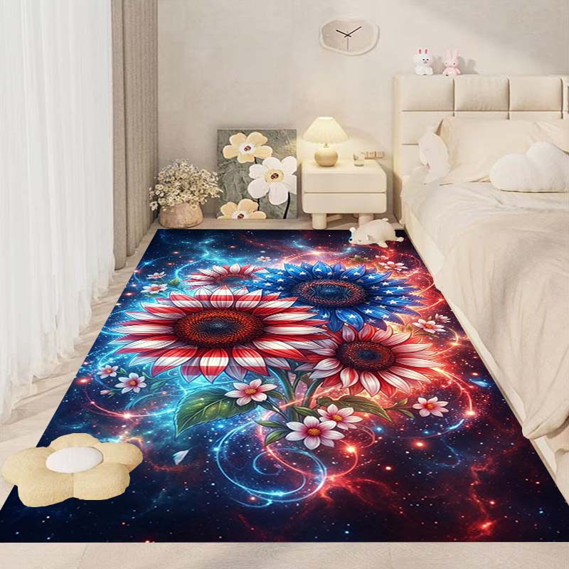 This New, Fresh Daisy Print Rug Is Suitable for Decorating Bedrooms, Living Rooms, Kitchens, Gardens, Balconies, and Sunrooms.