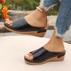 Summer new women's sandals one-word women's flat-bottomed hollow sandals women's slope heel cool slippers