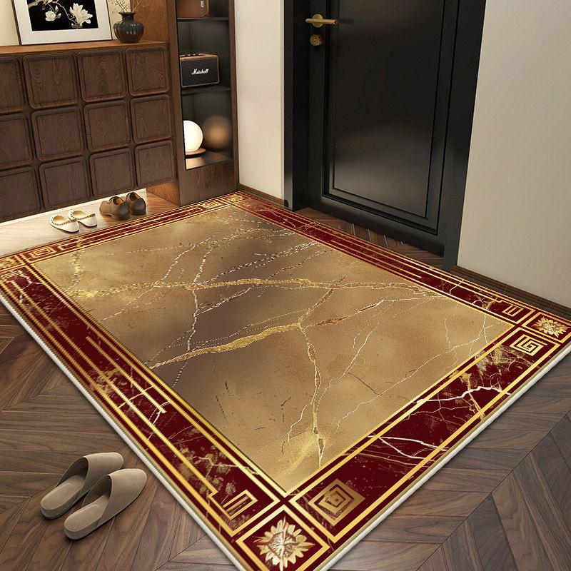 Modern Home Decoration Luxury Entrance Door Mat Gold Senior Carpet for Living Room Non-slip Soft Office Dining Room Decor Rug