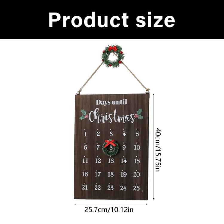 Kids Participatory Christmas Clock Calendar Sustainable Wood Wall Suspended Easy Arrange Plan