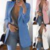 Blazer Lapel All-match Open Front Stylish Women Suit for Daily Life