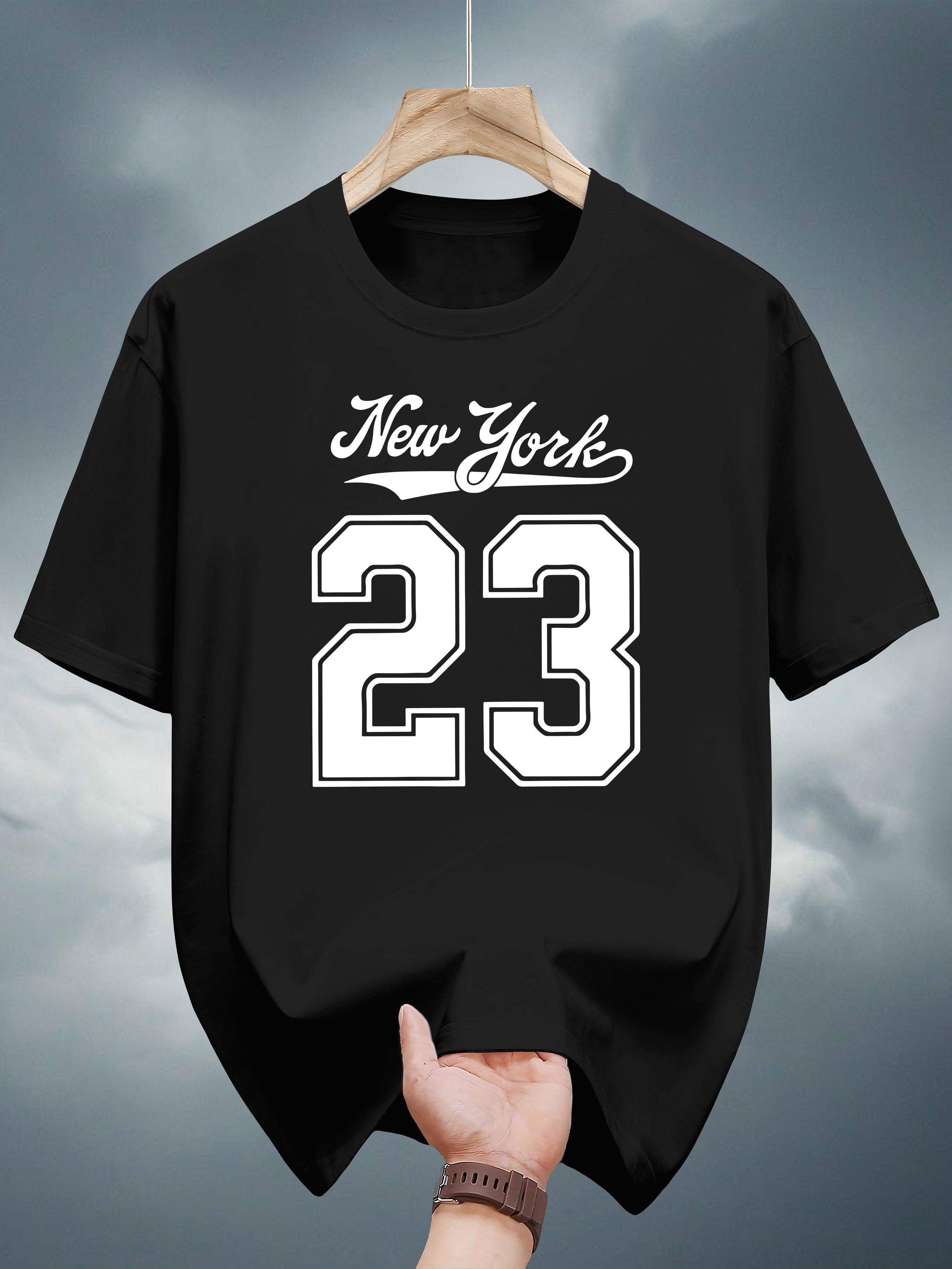 New York 23  Graphic Print Cotton T-shirt - Casual Summer Tee XXXXL