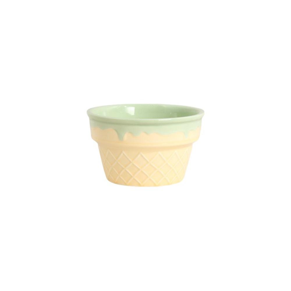 Rice Bowl Cream Colored Ceramic Yogurt Bowl Exquisite Ice Cream Shaped Dining Plate Salad Plate Dessert Bowl Cafe