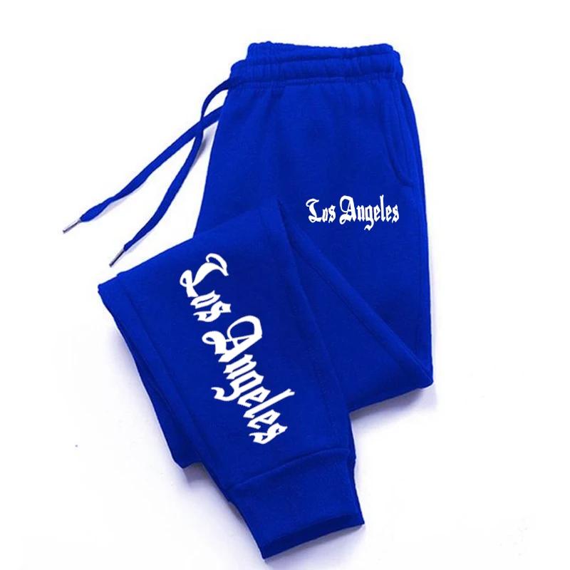 Los Angeles City Letter Print Men'S Women'S Trouser Loose Jogging Pant Fit Running Trousers Warm Jogger Casual Sweatpants Couple