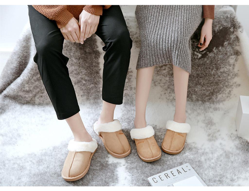 Fashion Size 47 Men Half Slipper Cotton Shoes Cashmere Boot Furry Warm Home Shoes Couples house floor slides Slip On Comfy bedroom shoe