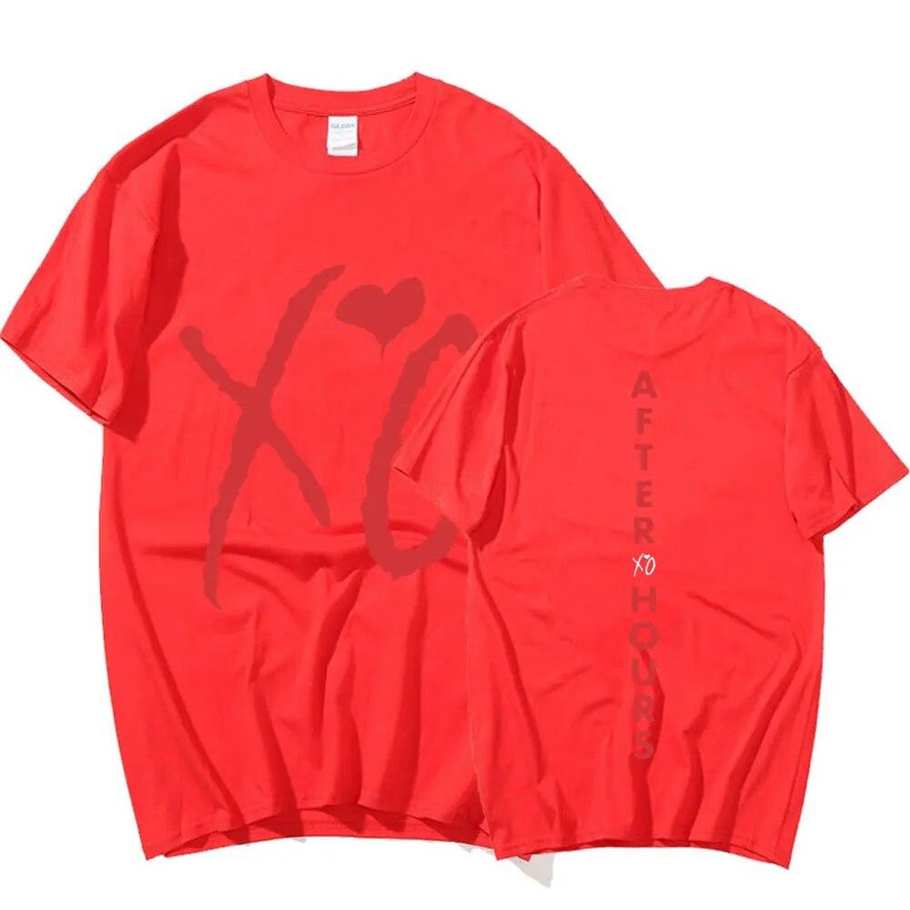 The Weeknd XO After Hours Letters Print Tričko Unisex Harajuku Hip Hop Oblečení Tričko Vysoce kvalitní Bavlna Streetwear Trička