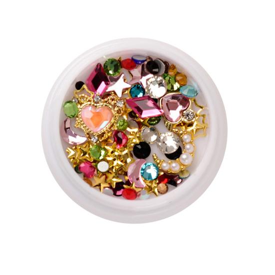 

Yousheng 1 коробка для украшения ногтей, несколько форм, водостойкая смола, красочные сверкающие звезды и луна, советы по дизайну ногтей, декор, косметические принадлежности