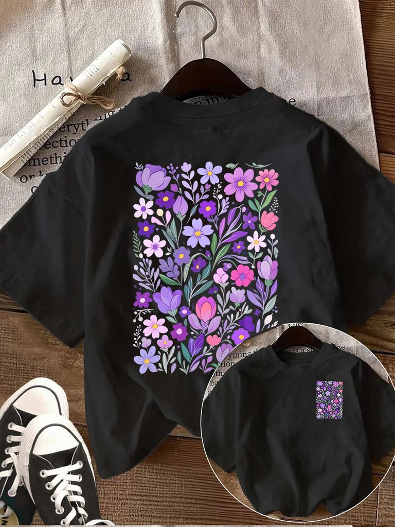 Aesthetic Wildflower Graphic Tee RoUnisextic Cottagecore Style Tshirt Summer Floral Print Top Casual Fashion Streetwear for Unisex