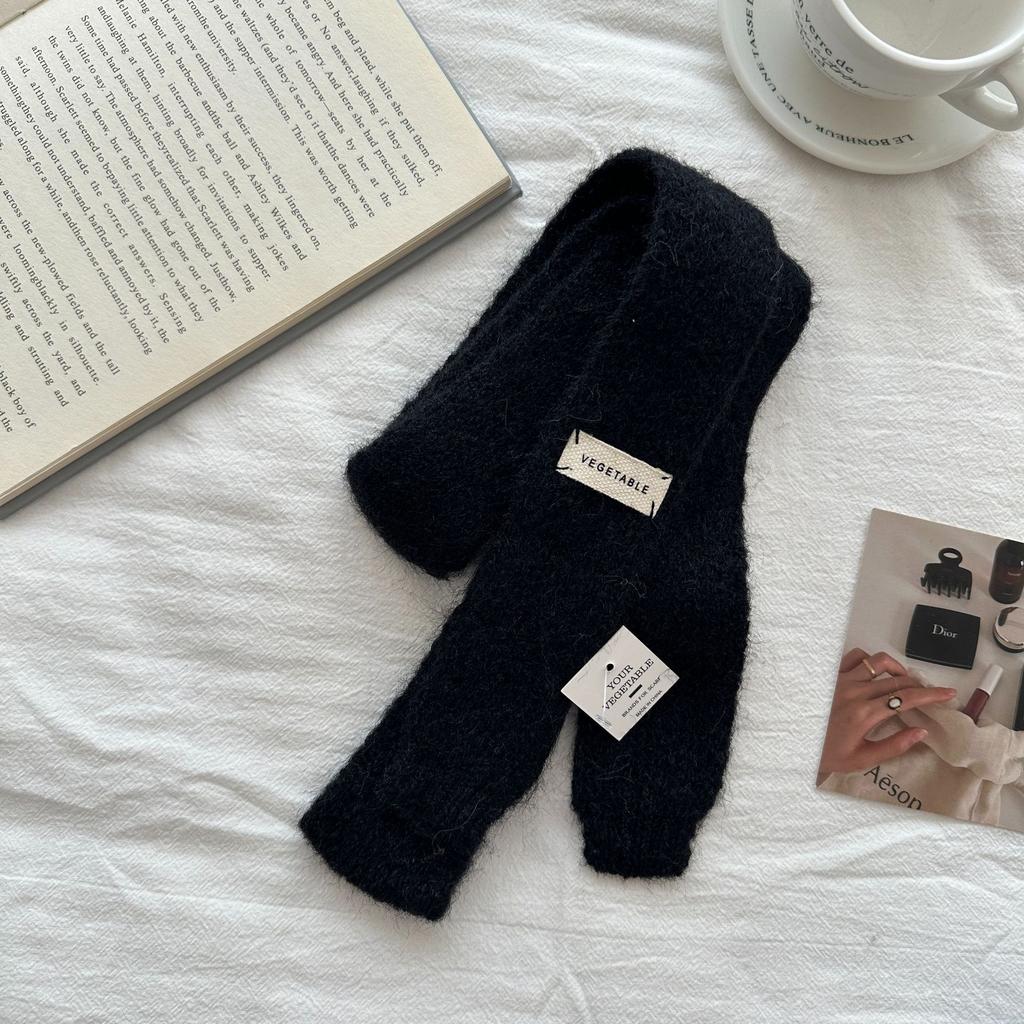 Solid Color Knitted Scarf Scarf Women's Decorative Versatile Knitted Scarf