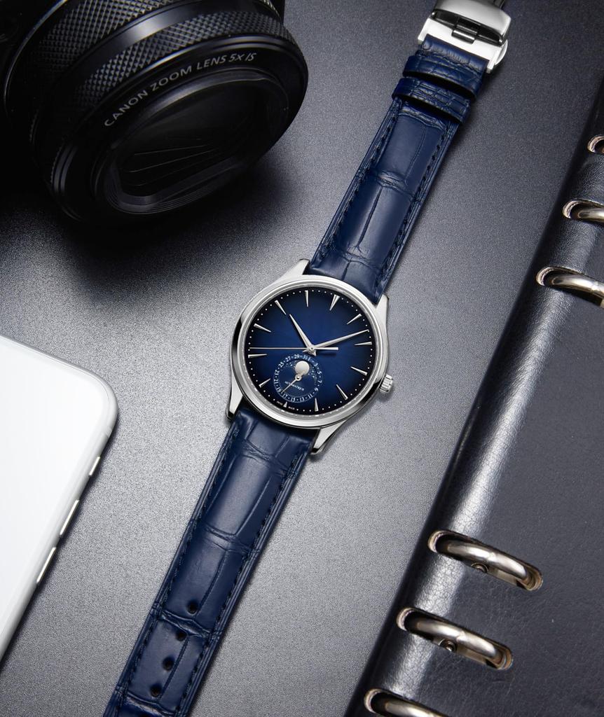 BINLUN Replacement Leather Watch Band with Buckle Set for with Box (3 Colors) Women, 12/14/16mm, Red, Black, Blue, White, Brown,