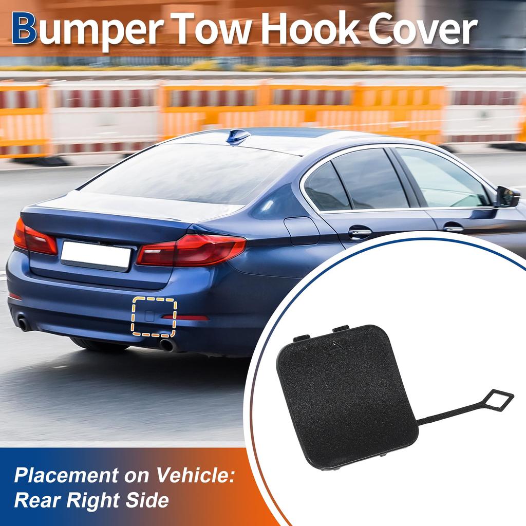 ACROPIX Rear Right Passenger Car Bumper Toe Hook Cover for Toyota 530i 2017 2020 and M5 2018 2020 (Gray) (1 Piece)