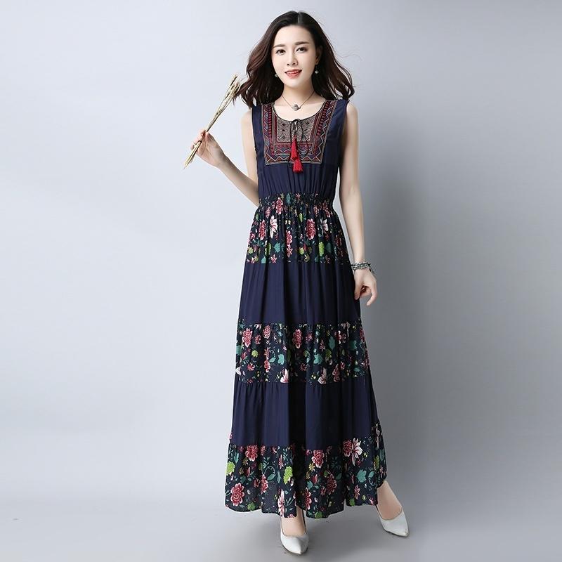green emerald velvet dress Baltic Born Womens Kennedy Embroidered Maxi Dress | Blue