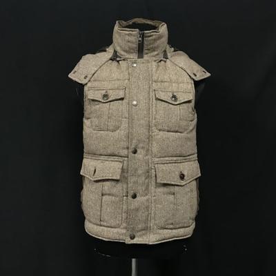 Rupert R.P.T. Hooded Padded Cold Weather Military Vest / Men's M / Brown / Full Zip / 6 Pockets(USED)