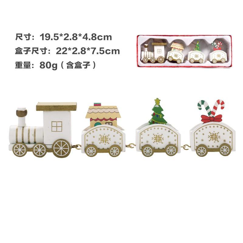 Christmas Decorations Painted Wooden Train Ornament Kids Toy Gift