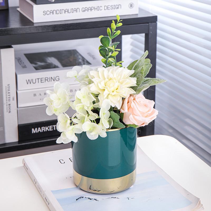 INS Severský Jednoduchý Rovný Kulatý Sukulentní Keramický Malý Květináč Domácí Stolní Řemeslné Ozdoby Velkoobchodní Množství