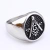 Drop Shipping Hohe Qualität Freimaurer AG Ring 316L Edelstahl Schmuck für Männer Ring Großhandel Modeschmuck US Größe 7 - 13