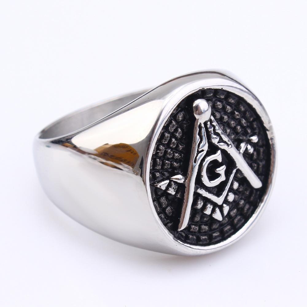 Drop Shipping Hohe Qualität Freimaurer AG Ring 316L Edelstahl Schmuck für Männer Ring Großhandel Modeschmuck US Größe 7 - 13