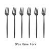 6Pcs/Set Gold Fork Set Tea Cake Snack Fork Dinnerware Cutlery Mirror Polished Stainless Steel Tableware Dessert Fruit Fork Silverware Set