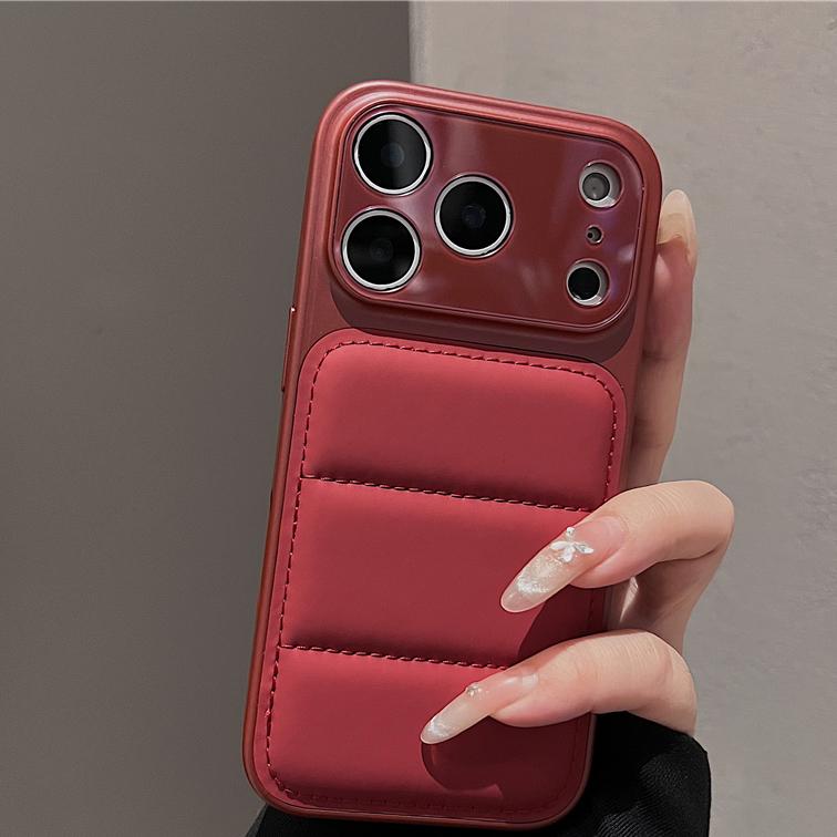 

Down Jacket Phone Case for iPhone 17 16 15 14 13 Pro Max 16Pro 17Pro Shockproof 2-IN-1 Armor Bumper Large Window Cover iPhone 15