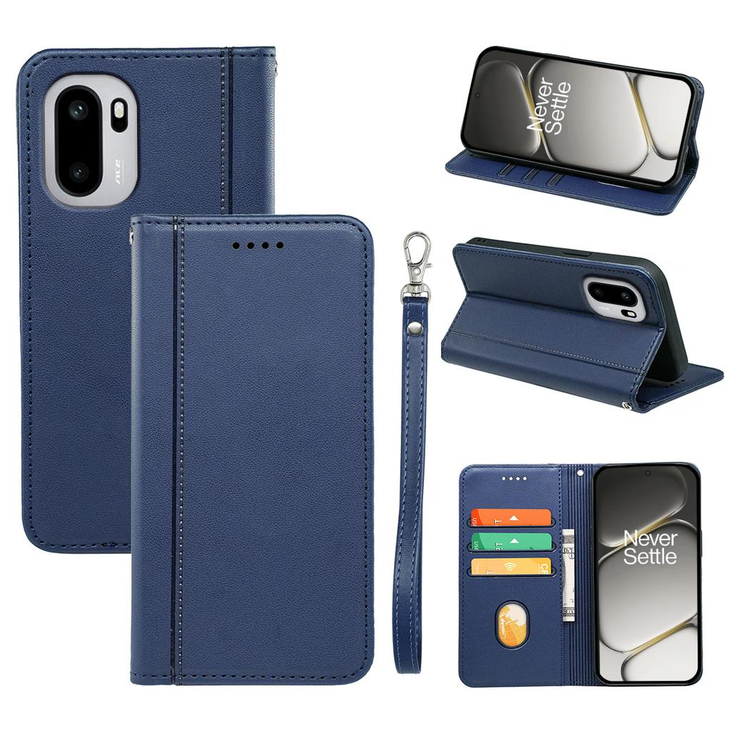 Pro OnePlus 15R 5G/Ace 6T 5G/Ace 6 5G Peněženkové pouzdro s magnetickým zavíráním z PU kůže s poutkem na zápěstí