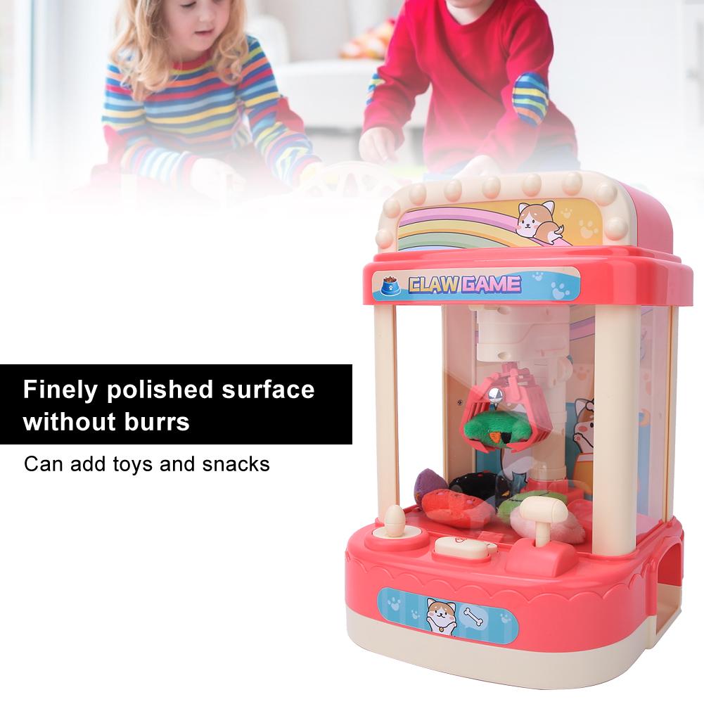 Mini Doll Grabber Game Machine Parent Child Interaction Toy with Light Music(Pink )