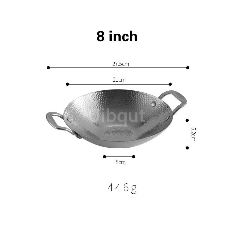 Pot cub Golden Double Ear Bar Cauldron Commercial round Bottom Small Hot Pot Creative Thickened Stainless Steel Dry