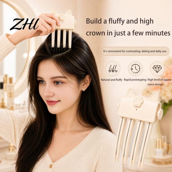 Hair Styling Gadget Electric Heated Volume Clip, Rechargeable Volumizing Clip for Bangs Styling, Root Lifter Fine Flat Comb with 2 Heat Settings Fast