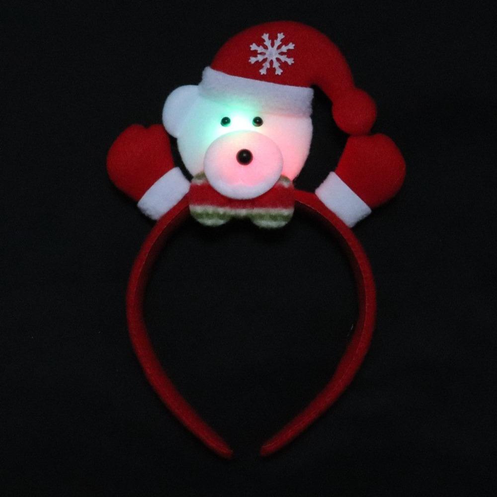 Snowman Snowman LED Light Headband Red Elk LED Light Headband Reusable Santa Hairband  Kids Gifts