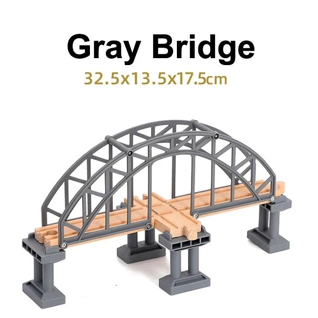 All kinds of Wooden Train Tracks Accessories Beech Wood Railway Tracks Wooden Bridge Tunnel fit for Wood Tracks Toys for Kids