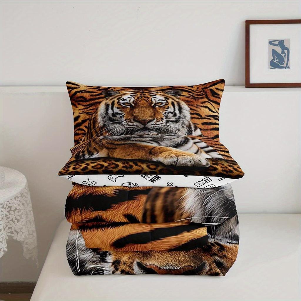 Set Biancheria da Letto Tigre Stampa 3D Copripiumino Set Amico della Pelle Singolo Twin Matrimoniale Dimensioni Arredo Camera da Letto Set Copripiumino Regalo di Compleanno