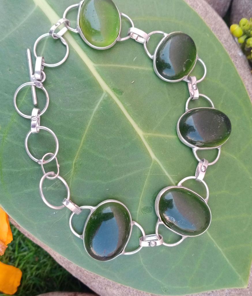 Green Onyx Gemstone 925 Sterling Silver Plated  1 Pcs Bracelet Chris-br44