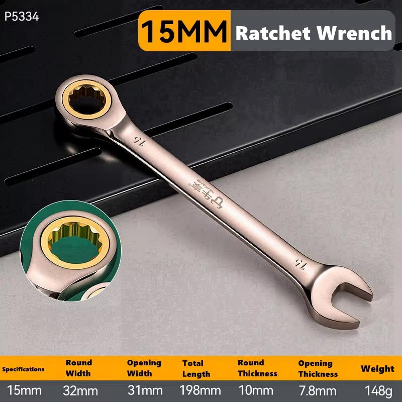 6-11mm Key Wrench Flexible Golden Ratchet Wrenches Torque Universal Spanners for Car Motorcycle Repair Tools Metric Hand Tool