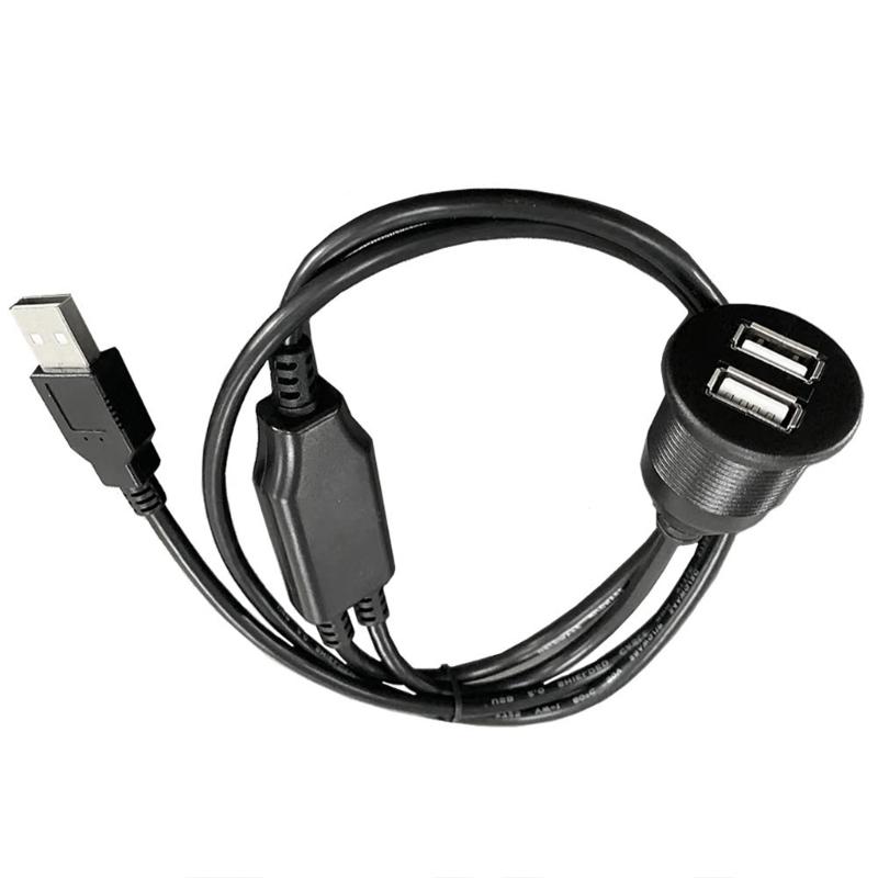Faster and Efficient Charging Dual Ports USB Panel Flush Mount Car Accessories Support Data Transfer or Power Charging